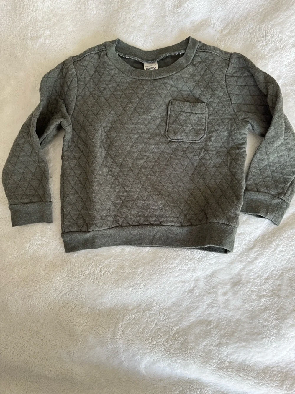 OshKosh B'gosh Quilted Olive Green Sweatshirt